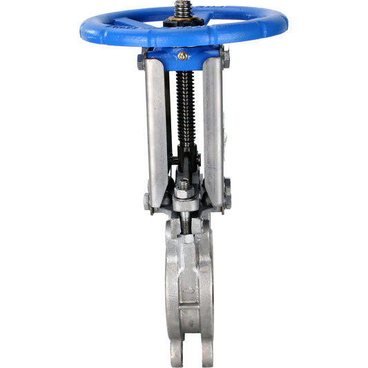 Knife gate valve DNOVA GVKR3232E-1W-Fb-S, body material - stainless steel AISI 316, knife material - stainless steel AISI 316, seal - EPDM, handwheel, WENZ