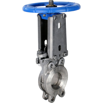 Knife gate valve DNOVA GVKR3232E-1W-Fb-S, body material - stainless steel AISI 316, knife material - stainless steel AISI 316, seal - EPDM, handwheel, WENZ