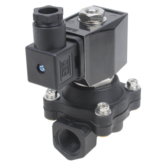 Two way normally closed direct acting electric solenoid valve DNOVA VS2W-503N-NC G NBR 24V, body material - Nylon 66, seal - NBR