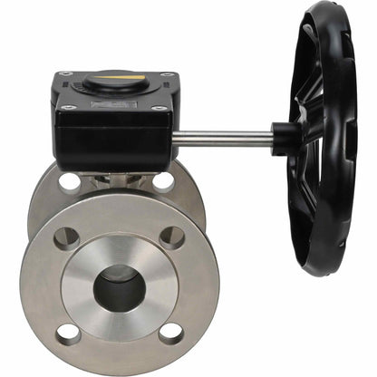Válvula de bola de acero inoxidable DNOVA kchfp ham, material del cuerpo - acero inoxidable AISI 316L, material de la bola - acero inoxidable AISI 316L, junta - PTFE, accionada por maneta