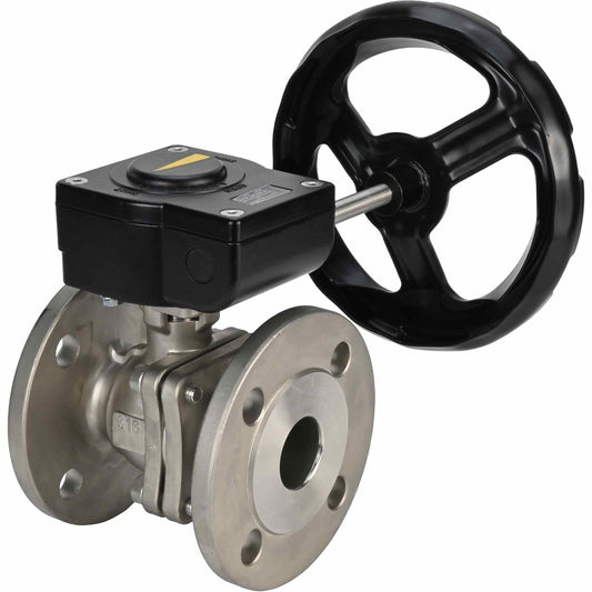 Válvula de bola de acero inoxidable DNOVA kchfp ham, material del cuerpo - acero inoxidable AISI 316, material de la bola - acero inoxidable AISI 316, junta - PTFE, accionada por maneta
