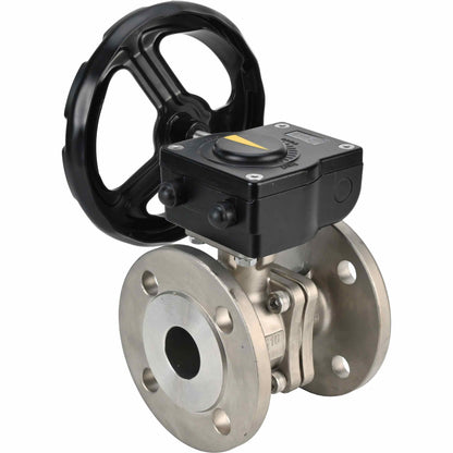 Válvula de bola de acero inoxidable DNOVA kchfp ham, material del cuerpo - acero inoxidable AISI 316L, material de la bola - acero inoxidable AISI 316L, junta - PTFE, accionada por maneta