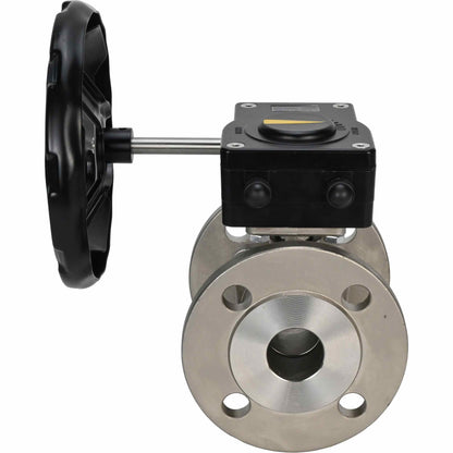 Válvula de bola de acero inoxidable DNOVA kchfp ham, material del cuerpo - acero inoxidable AISI 316, material de la bola - acero inoxidable AISI 316, junta - PTFE, accionada por maneta