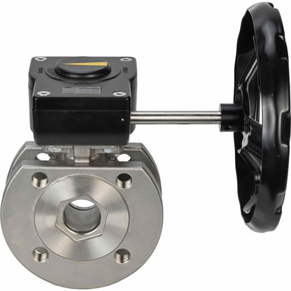 Válvula de bola de acero inoxidable DNOVA kchmfp_ham, material del cuerpo - acero inoxidable AISI 316, material de la bola - acero inoxidable AISI 316, junta - PTFE, accionada por maneta