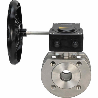 Válvula de bola de acero inoxidable DNOVA kchmfp_ham, material del cuerpo - acero inoxidable AISI 316, material de la bola - acero inoxidable AISI 316, junta - PTFE, accionada por maneta