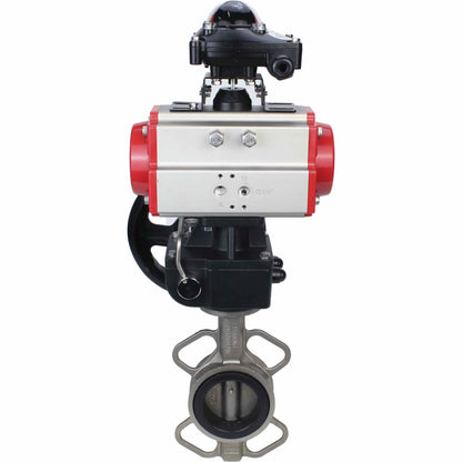 Válvula de mariposa de agua DNOVA 316l-viton-da-apl210n-hdm, material del cuerpo - acero inoxidable AISI 316L, material del disco - acero inoxidable AISI 316L, sello - VITON, actuador neumático operado
