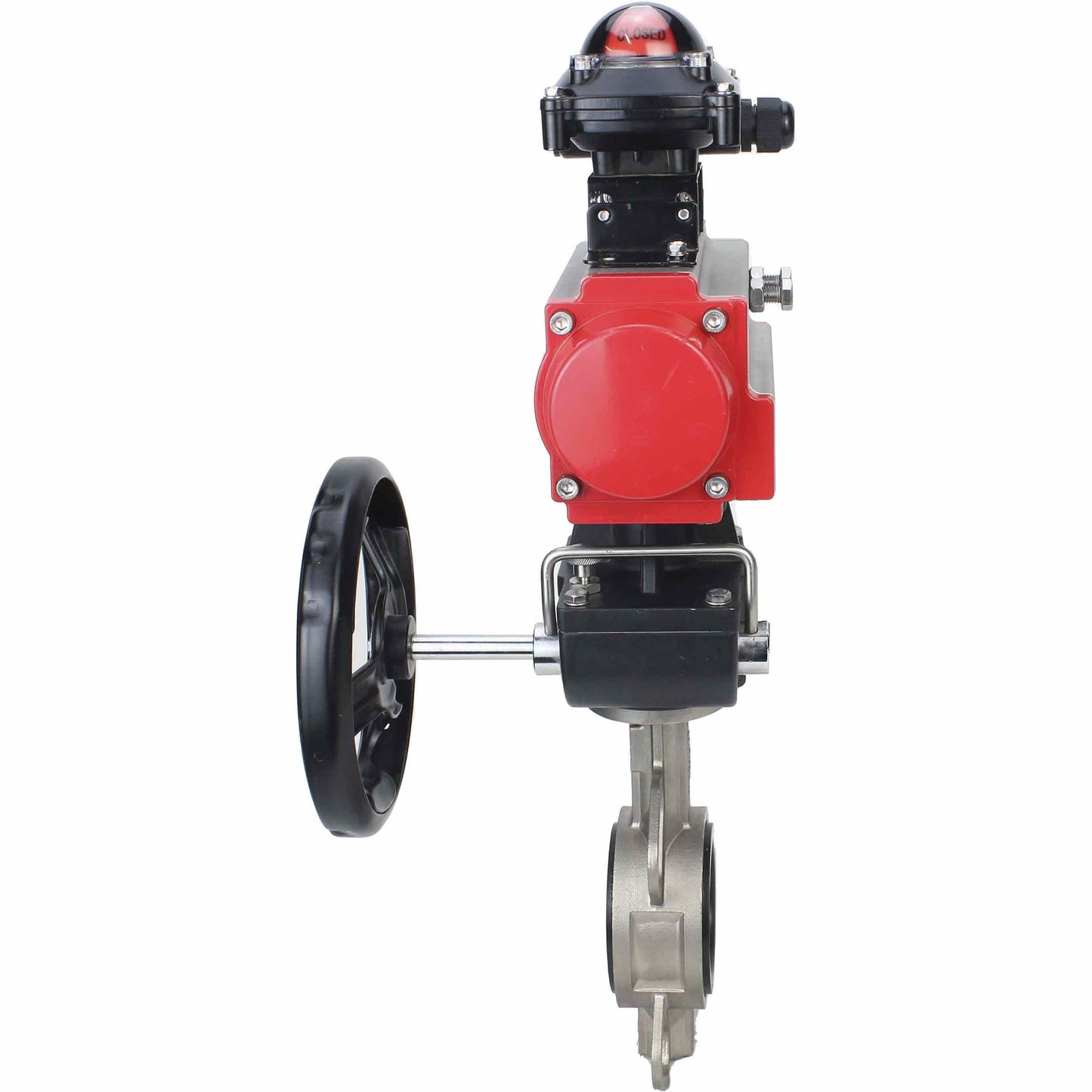 Válvula de mariposa de agua DNOVA 316l-viton-da-apl210n-hdm, material del cuerpo - acero inoxidable AISI 316L, material del disco - acero inoxidable AISI 316L, sello - VITON, actuador neumático operado