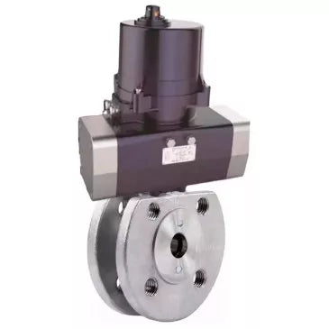 Ball valves DNOVA BV3232P-FP-Fb-ISO-H full bore, interflanged, body - SS316 stainless steel, seal - PTFE, with electric quarter turn actuator DNOVA QTSA-N-EM-O0-220VAC