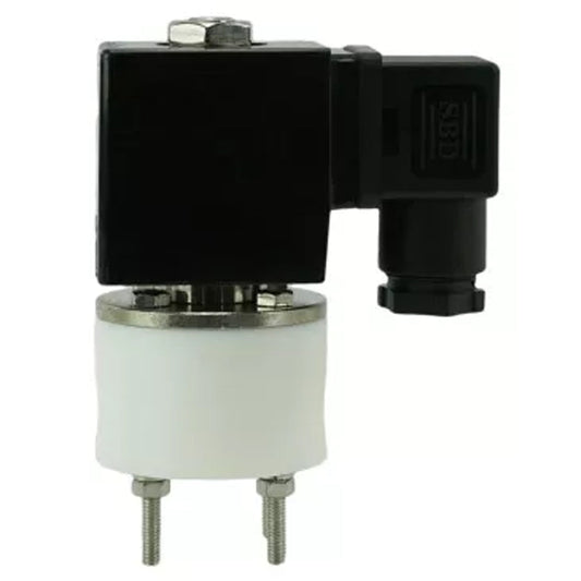 Two way normally open direct acting electric solenoid valve DNOVA DHF11-РќРћ PTFE VITON G 24V, body material - PTFE, seal - Viton