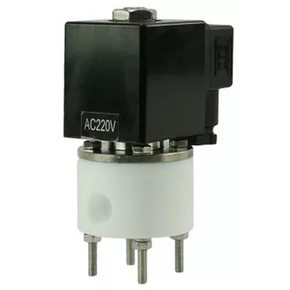 Two way normally open direct acting electric solenoid valve DNOVA DHF11-РќРћ PTFE VITON G 24V, body material - PTFE, seal - Viton