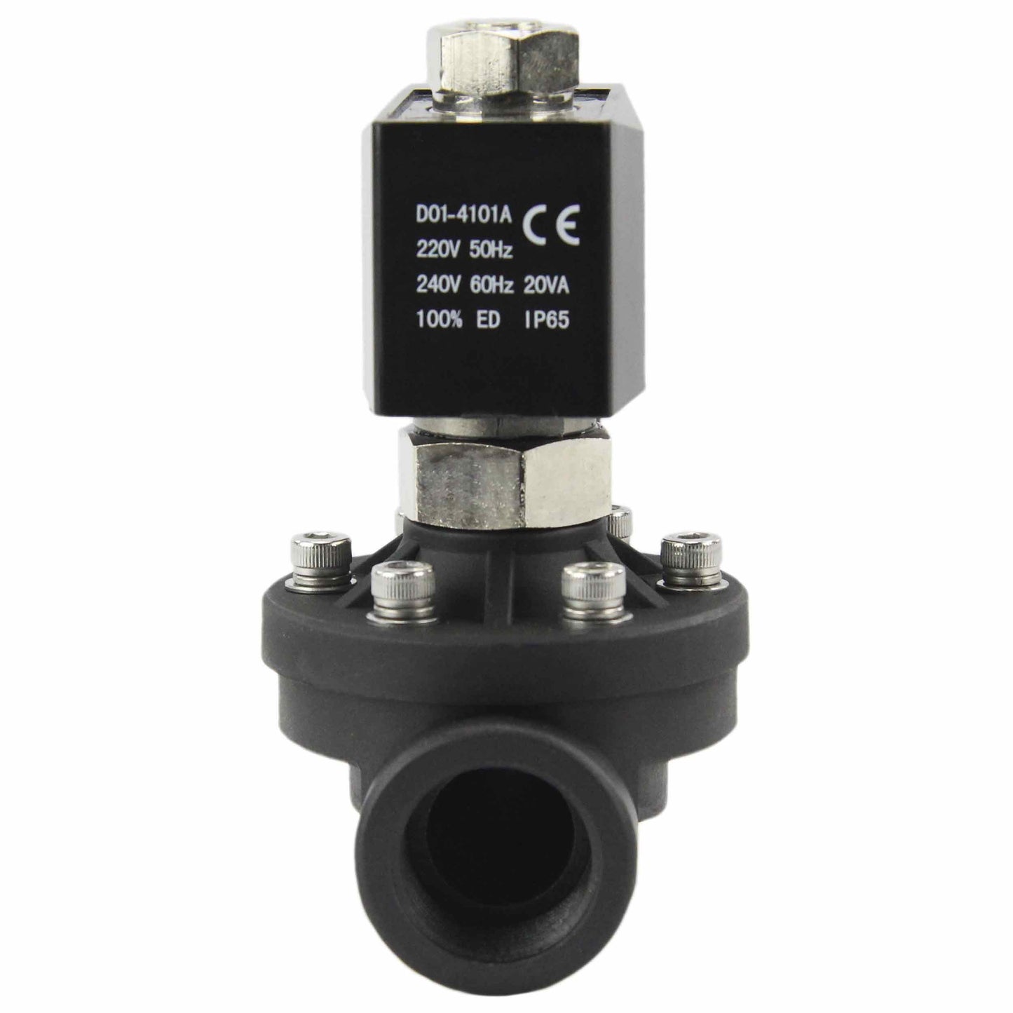 Two way normally closed Semi-direct acting electric solenoid valve DNOVA DW-51-РќР— VITON G 24V, body material - Nylon 66, seal - Viton