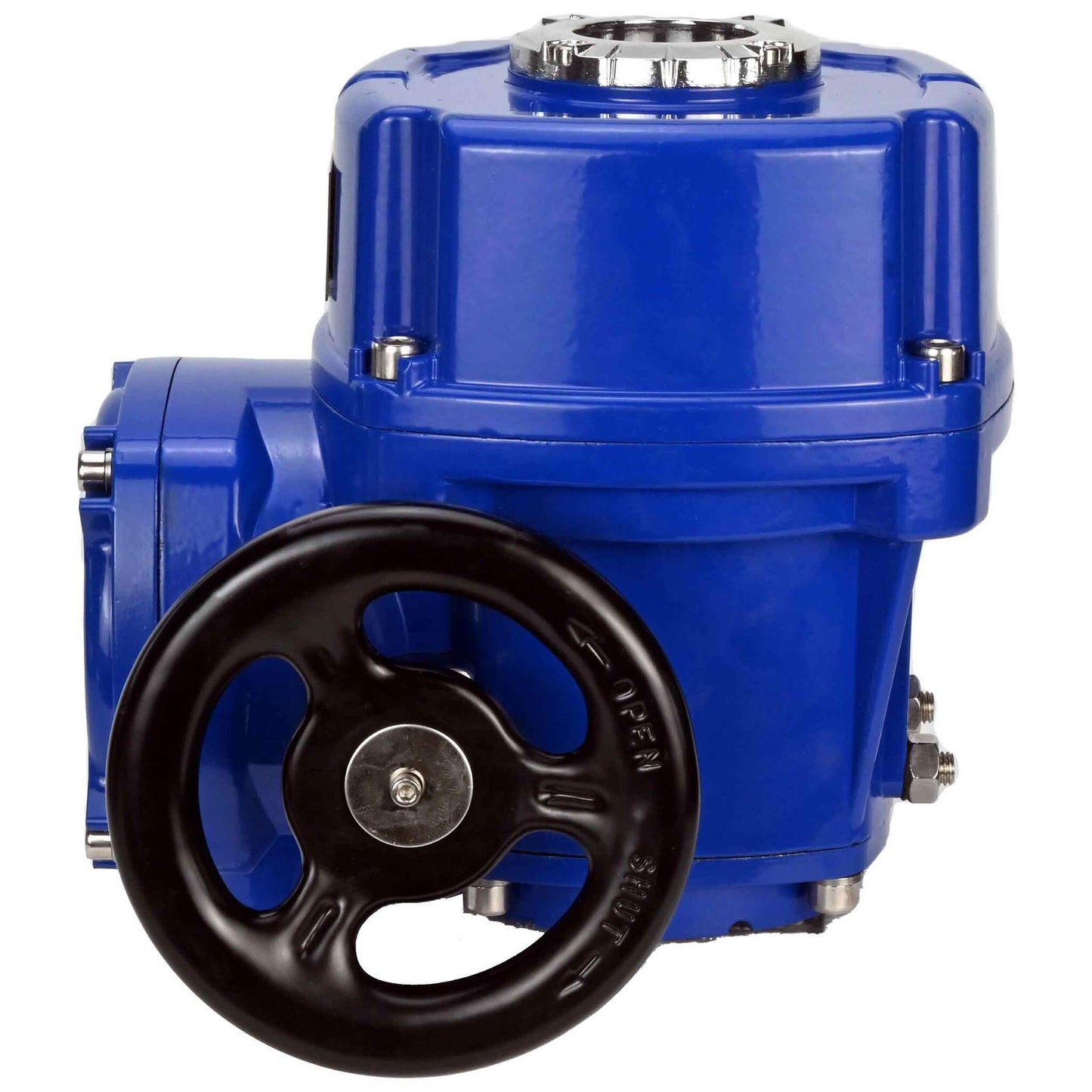 Quarter-turn electric actuator DNOVA QT-W(M)EX-005-500 explosion-proof with torque coupling and steering wheel 380V