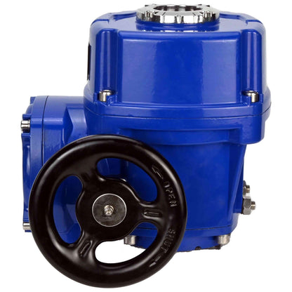Quarter-turn electric actuator DNOVA QT-W(M)EX-005-500 explosion-proof with torque coupling and steering wheel 380V