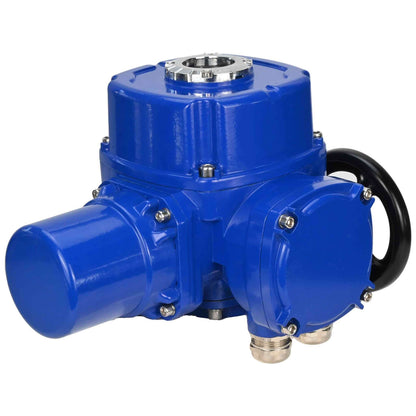 Quarter-turn electric actuator DNOVA QT-W(M)EX-005-500 explosion-proof with torque coupling and steering wheel 380V