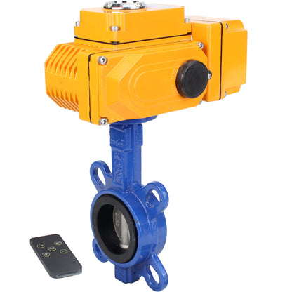 Válvula de mariposa de agua DNOVA ggg50-316l-epdm-DNOVA-110/220-0-10, material del cuerpo: fundición GGG50, material del disco: acero inoxidable AISI 316L, junta: EPDM, accionamiento por actuador eléctrico.