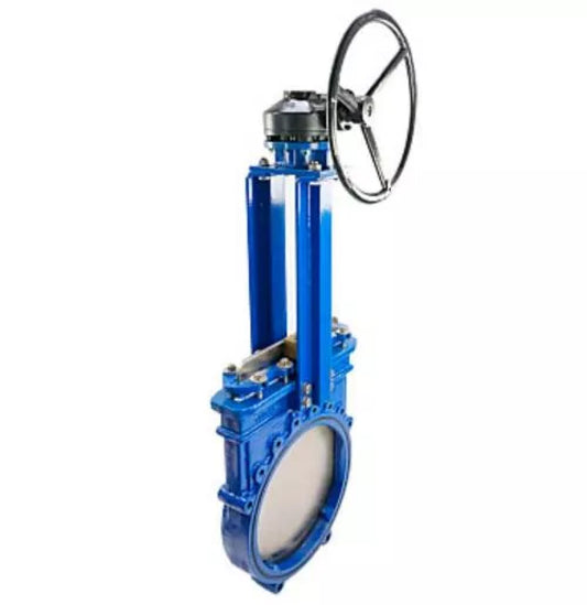 Knife gate valve DNOVA GVKN1331N-2W-Fb-R, body material - cast iron GGG40, knife material - stainless steel AISI 304, seal - metal, gearbox