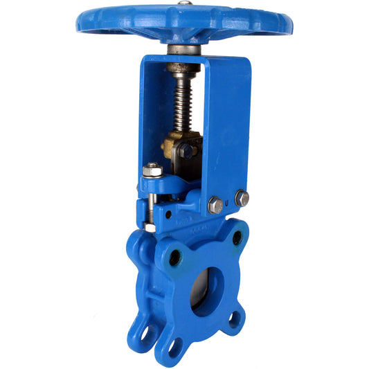 Knife gate valve DNOVA GVKN1331N-2W-Fb-S 16 bar, body material - cast iron GGG40, knife material - stainless steel AISI 304, seal - NBR, handwheel