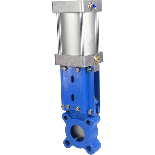Gate valves DNOVA GVKR1331M-1W-Fb-2P-WENZ PN16 unidirectional, interflanged, spindle - extendable, body - cast iron GGG40, gate - stainless steel 304, seal - EPDM, pneumatically actuated, WENZ