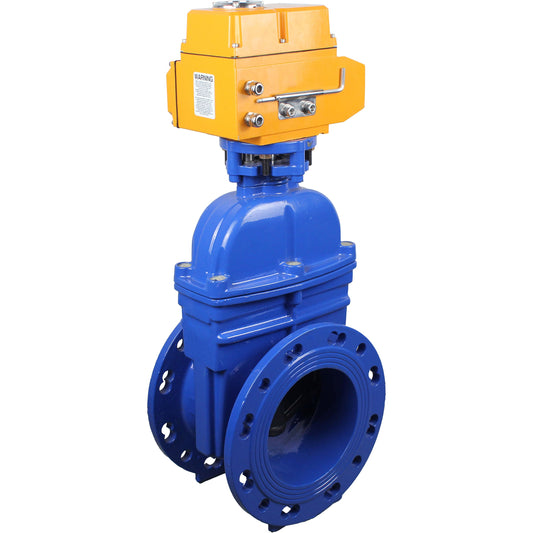 Wedge valves DNOVA GVWN1414E-2W-F flanged wedge valves, wedge - rubber-coated, spindle - non-rising, body - cast iron, seal - EPDM, with ISO flange with multi-turn electric drive MT-N-Z-O1-380VAC-U1
