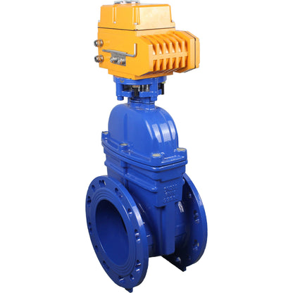 Wedge valves DNOVA GVWN1414E-2W-F flanged wedge gate valves, wedge - rubber-coated, spindle - non-rising, body - cast iron, seal - EPDM, with ISO flange with multi-turn electric drive MT-N-Z-O1-220VAC-U1
