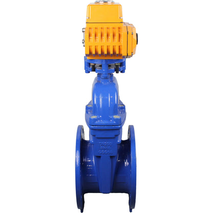 Wedge valves DNOVA GVWN1414E-2W-F flanged wedge gate valves, wedge - rubber-coated, spindle - non-rising, body - cast iron, seal - EPDM, with ISO flange with multi-turn electric drive MT-N-Z-O1-220VAC-U1