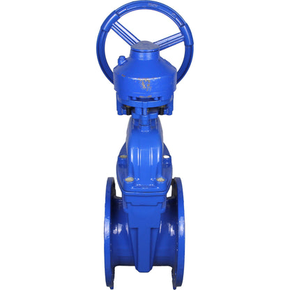 Wedge valves DNOVA GVWN1414E-2W-F flanged wedge valves, wedge - rubber coated, spindle - non-rising, body - cast iron, seal - EPDM, with ISO flange with gearbox RMN1-360Z-T2,35-ISO