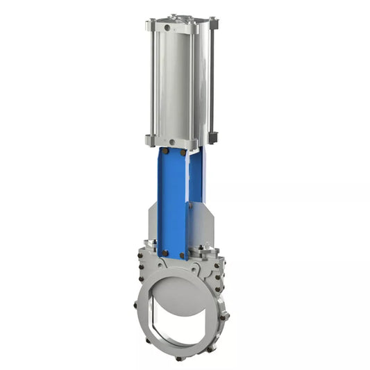 Knife gate valve DNOVA GVKR3131E-2W-Fb-2P, body material - stainless steel AISI 304, knife material - stainless steel AISI 304, seal - EPDM, pneumatic actuator