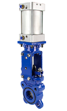 Knife Gate Valve DNOVA GVK3131M-1W-Fb-2P, wafer type, body material - stainless steel AISI 304, with pneumatic actuator