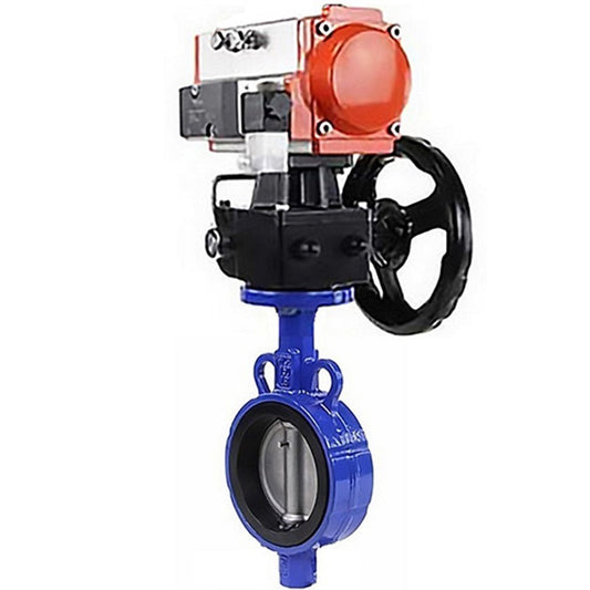 Válvula de mariposa de agua DNOVA al-316l-epdm-DNOVA-da-4m310-110/220-hdm, material del cuerpo: aleación de aluminio, material del disco: acero inoxidable AISI 316L, junta: EPDM, accionamiento neumático.