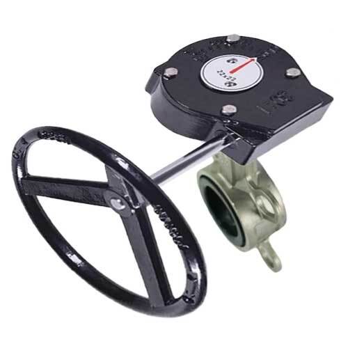 Válvula de mariposa de agua DNOVA 316L-316L-VITON-RDN, material del cuerpo - acero inoxidable AISI 316L, material del disco - acero inoxidable AISI 316L, sello - VITON, operada por engranajes