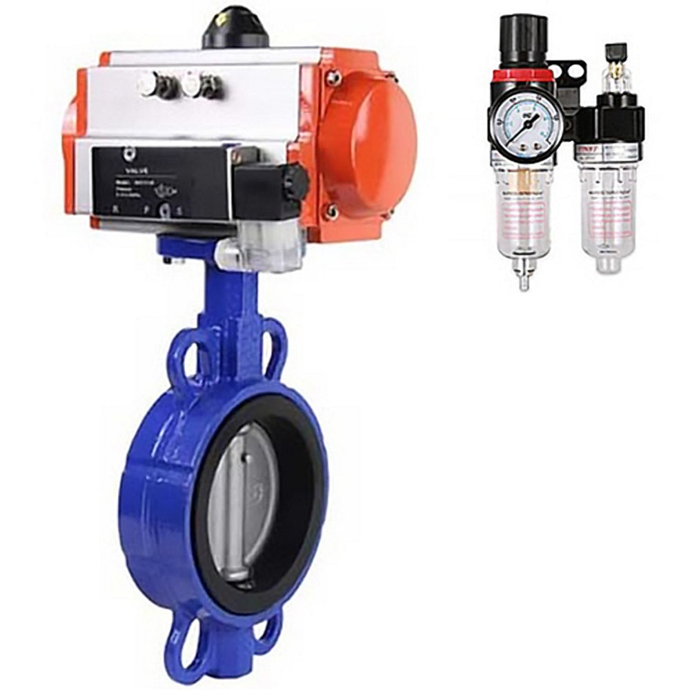 Water Butterfly Valve DNOVA gg25-316l-nbr-DNOVA-da-4m310-24-afc2000, body material - cast iron GG25, disk material - stainless steel AISI 316L, seal - NBR, pneumatic actuator operated