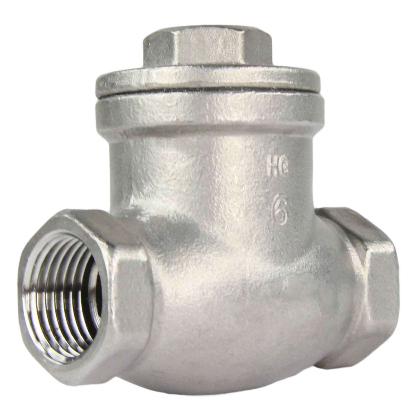 Swing check valve DNOVA VC3232P-T body material - stainless steel AISI 316, closure element material - stainless steel AISI 316, seal - PTFE