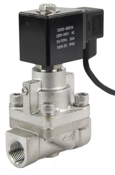 Solenoid valve DNOVA VS931-PT-NC-24VAC, body material - Stainless steel AISI 304, seal - PTFE, normally closed, coil - 24 VAC
