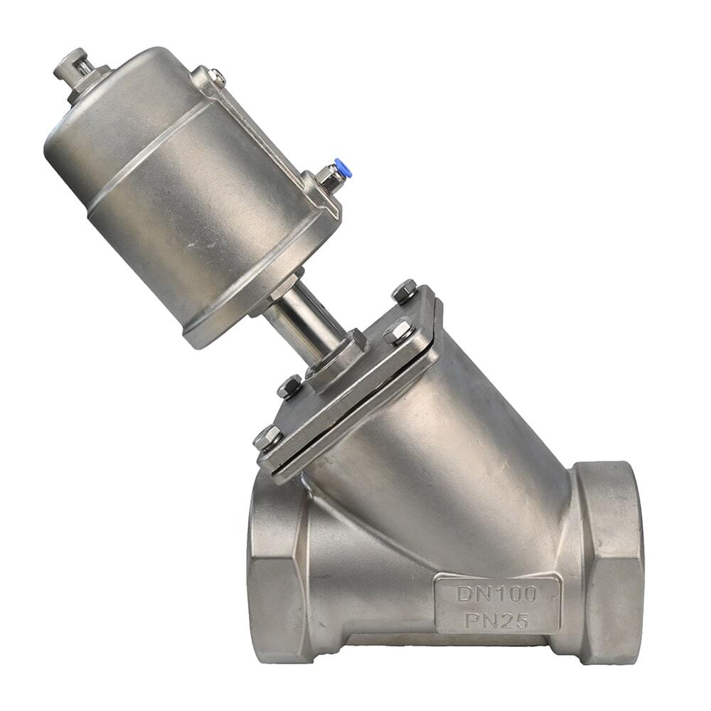 Pneumatic valve DNOVA VS3232PV-T-1PNC PSI232/PSI362, body material - stainless steel CF8M, threaded, Y-shaped