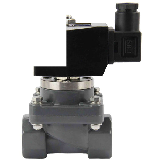 Two way normally closed indirect acting electric solenoid valve DNOVA DHF21-UP-РќР— VITON G 110/220V, body material - unplasticized polyvinyl chloride, seal - Viton