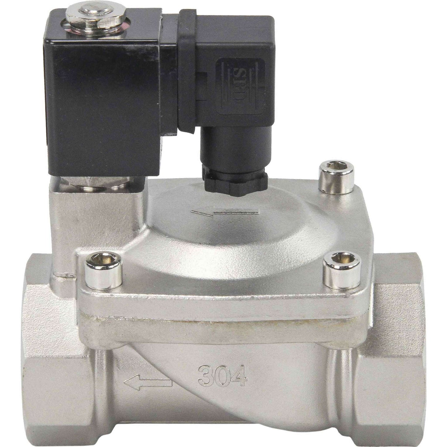 Two way normally closed indirect acting electric solenoid valve DNOVA VS2W-401V-PU-NC G VITON 110/220V, body material - stainless steel AISI 304, seal - Viton