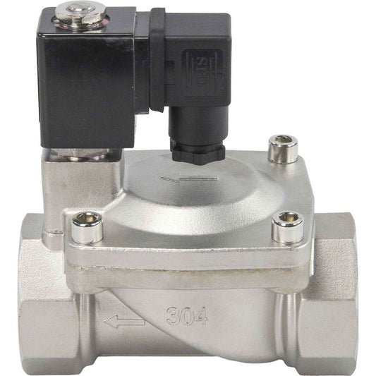 Two way normally closed indirect acting electric solenoid valve DNOVA VS2W-401V-PU-NC G VITON 110/220V, body material - stainless steel AISI 304, seal - Viton