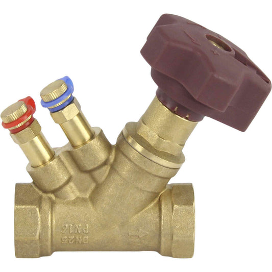 Static balancing valve DNOVA VB0000P-T PN16 brass, Threaded connection, reinforced