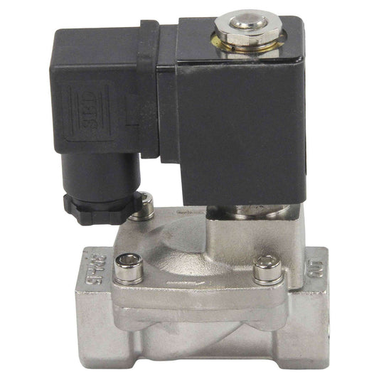 Two way normally closed indirect acting electric solenoid valve DNOVA VS2W-401N-PU-NC G NBR 220V, body material - stainless steel AISI 304, seal - NBR