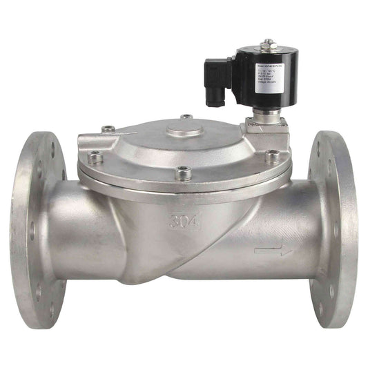 Two way normally closed indirect acting electric solenoid valve DNOVA VSF-601V-PU-NC VITON 24V, body material - stainless steel AISI 304, seal - Viton