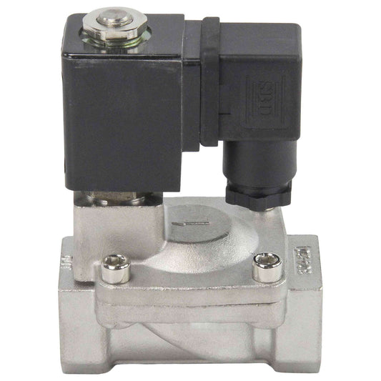Two way normally closed indirect acting electric solenoid valve DNOVA VS2W-401E-PU-NC G EPDM 24V, body material - stainless steel AISI 304, seal - EPDM