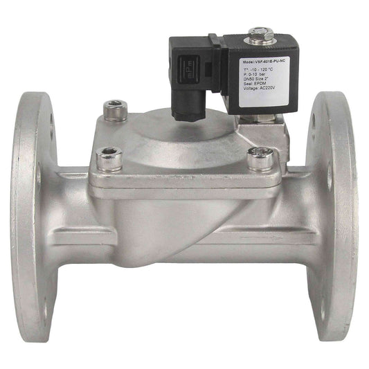 Two way normally closed indirect acting electric solenoid valve DNOVA VSF-601E-PU-NC EPDM 24V, body material - stainless steel AISI 304, seal - EPDM