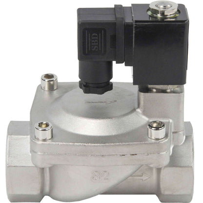 Two way normally closed indirect acting electric solenoid valve DNOVA VS2W-401N-PU-NC G NBR 24V, body material - stainless steel AISI 304, seal - NBR