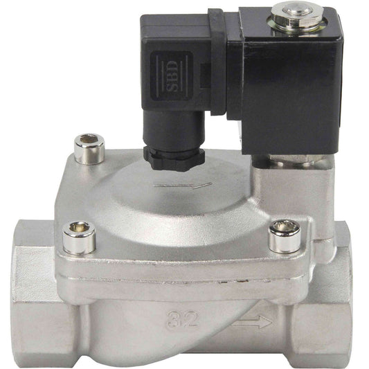 Two way normally closed indirect acting electric solenoid valve DNOVA VS2W-401N-PU-NC G NBR 24V, body material - stainless steel AISI 304, seal - NBR