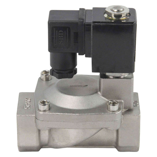 Two way normally closed indirect acting electric solenoid valve DNOVA VS2W-401E-PU-NC G EPDM 220V, body material - stainless steel AISI 304, seal - EPDM
