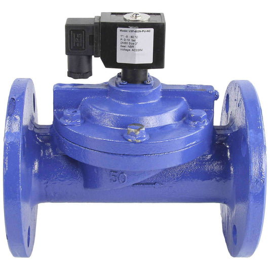 Two way normally closed indirect acting electric solenoid valve DNOVA VSF-602E-PU-NC EPDM 24V, body material - cast iron, seal - EPDM