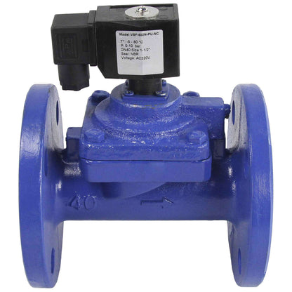 Two way normally closed indirect acting electric solenoid valve DNOVA VSF-602E-PU-NC EPDM 110/220V, body material - cast iron, seal - EPDM