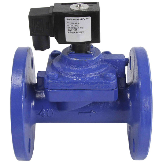 Two way normally closed indirect acting electric solenoid valve DNOVA VSF-602E-PU-NC EPDM 110/220V, body material - cast iron, seal - EPDM