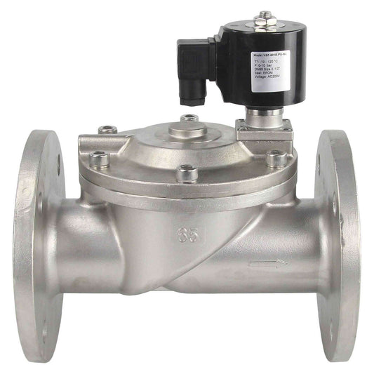 Two way normally closed indirect acting electric solenoid valve DNOVA VSF-601N-PU-NC NBR 220V, body material - stainless steel AISI 304, seal - NBR