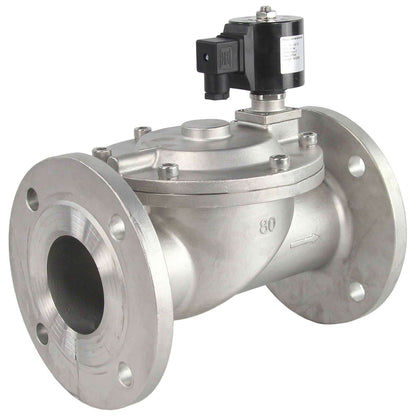 Two way normally closed indirect acting electric solenoid valve DNOVA VSF-601N-PU-NC NBR 24V, body material - stainless steel AISI 304, seal - NBR